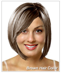 Brown hair color on a virtual hairstyle