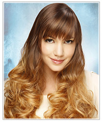 Model with long two tone hair