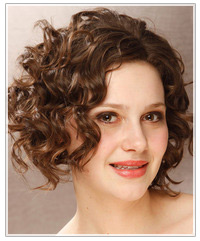 Model with short curly hair