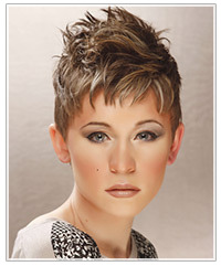 Model with short spikey hair