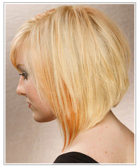 Model with subtle orange two-tone hair