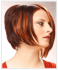 Model with copper red highlights