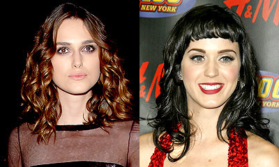 Keira Knightley and Katy Perry hairstyles
