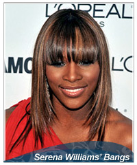 Serena Williams bangs hairstyles