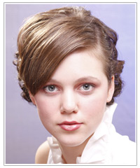 Woman with short curly hair