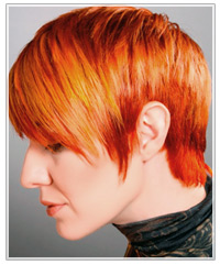 Model with two-tone red hair