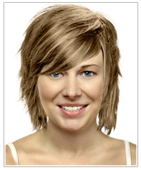 Straight mid-length hairstyle