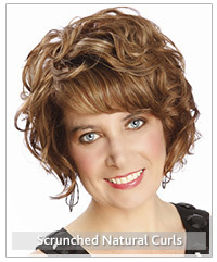 Model with curly short hair