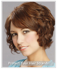 Model with short wavy brown hair