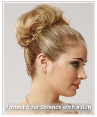 Model with blonde bun