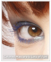 Model with blue mascara