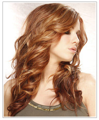 Model with long brown wavy hair