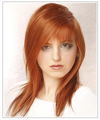 Model with light red hair