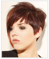 Model with short brown hair