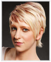 Model with short two-tone hair