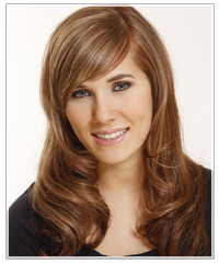 Model with long light brown hair
