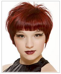 Model with short red hair