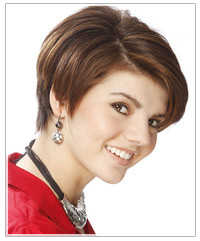 Model with short brown hair