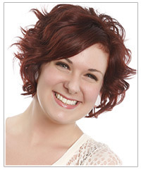 Model with short wavy red hair