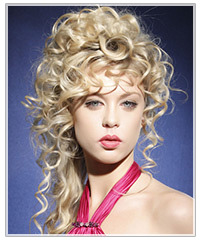 Model with a curly upstyle