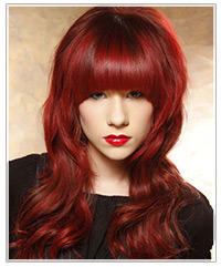 Model with long red hair