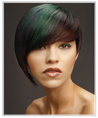 Model with multi-tone hair