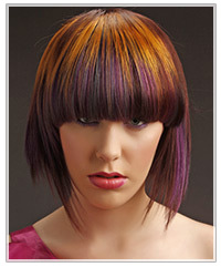 Model with colorful highlights