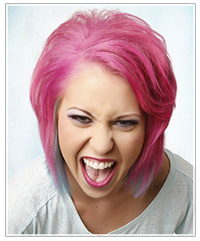 Model with a pink bob