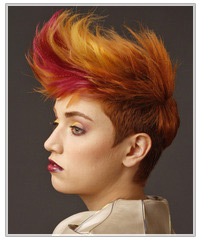 Model with multi-colored hair