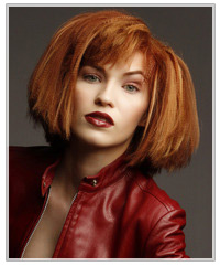 Model with crimped red hair