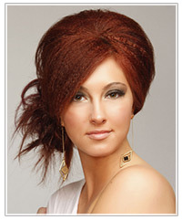 Model with crimped updo