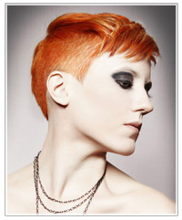 Model with short red hair