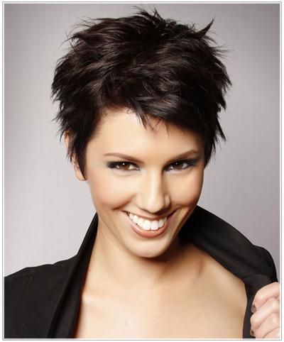 Model with short trendy hair