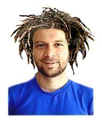 Roger wearing James' dreads