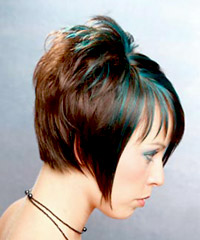 Hairstyle with colored highlights
