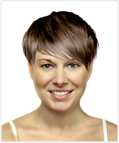 Model with a short haircut