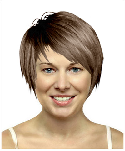 Model with short side-swept hair