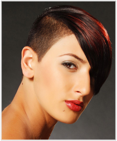 Model with a short undercut hairstyle