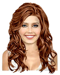 Long wavy copper chestnut hairstyle