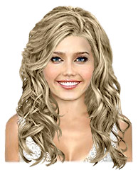 Long wavy light golden hairstyle