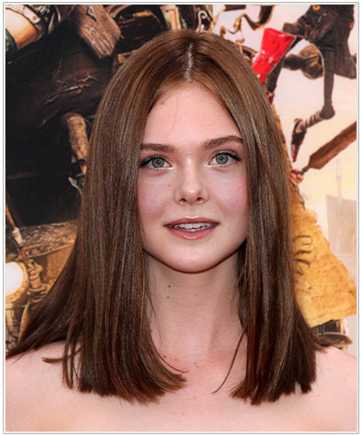 Elle Fanning Medium Straight Hairstyle