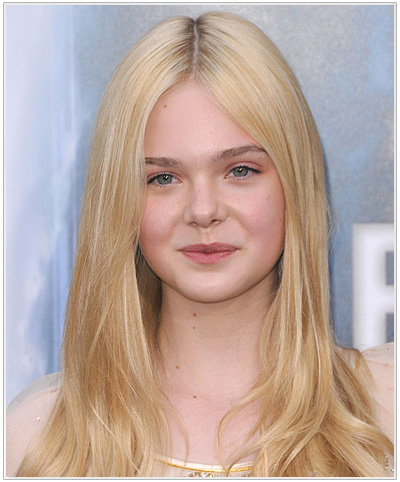 Elle Fanning Long Straight Hairstyle