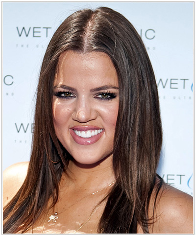 Khloe Kardashian Long Straight Hairstyle - Medium Brunette