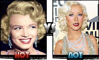 Marilyn Monroe and Christina Aguilera hairstyles
